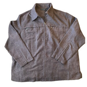 Relativity Women Shacket Size 1X Brown Tweed Zip Up Lightweight Shirt / Jacket